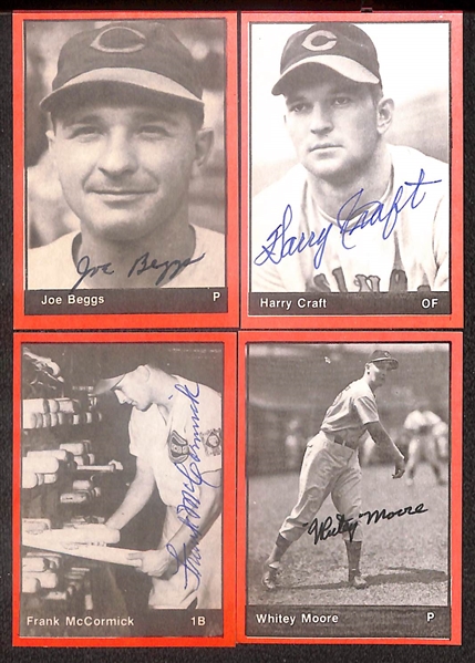 Lot of (25) Signed 1977 TCMA 1939-40 Reds Cards including Paul Derringer, Vince DiMaggio, Johnny Van Der Meer, Wally Berger, Dick West, Jim Weaver, and more (Beckett BAS Reviewed)