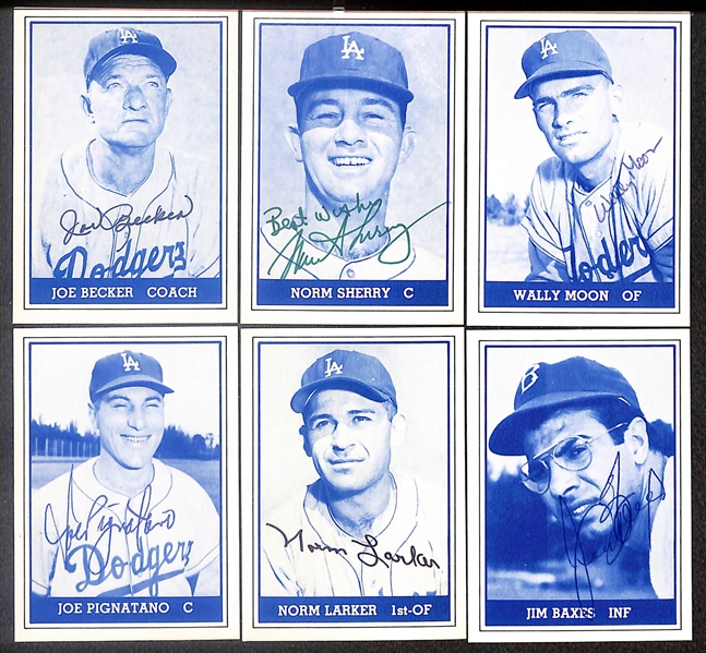 Lot of (14) Signed 1980 TCMA 1959 Dodgers Cards including Duke Snider, Don Drysdale, Roger Craig, Johnny Klippstein, and more (Beckett BAS Reviewed)