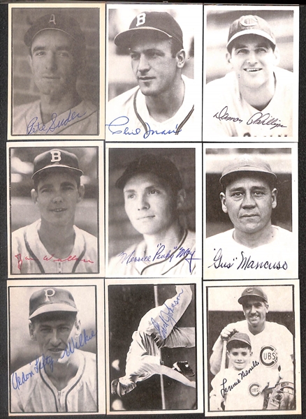 Lot of (49) Signed 1977 TCMA The War Years Cards including Al Lopez, Birdie Tebbetts, Ed Carnett, Joh Vander Meer, Bud Metheny, and more (Beckett BAS Reviewed)