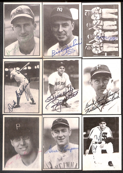 Lot of (49) Signed 1977 TCMA The War Years Cards including Al Lopez, Birdie Tebbetts, Ed Carnett, Joh Vander Meer, Bud Metheny, and more (Beckett BAS Reviewed)