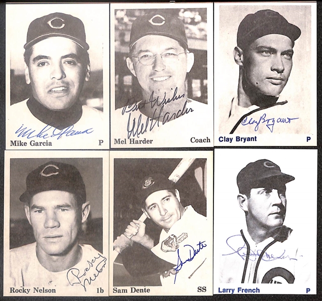 Lot Of (36) Signed 1975 TCMA 1954 Indians Cards including Billy Herman, Al Lopez, Al Rosen, Tony Cuccinello, Hal Newhouser, Don Mossi, and more (Beckett BAS Reviewed)