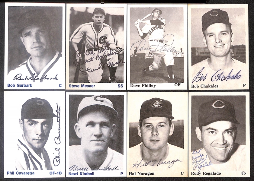 Lot Of (36) Signed 1975 TCMA 1954 Indians Cards including Billy Herman, Al Lopez, Al Rosen, Tony Cuccinello, Hal Newhouser, Don Mossi, and more (Beckett BAS Reviewed)