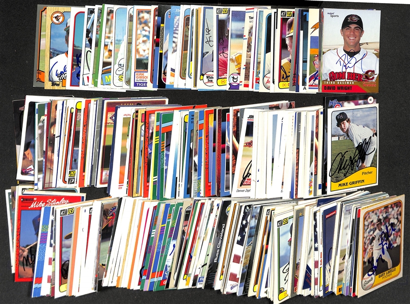 Lot of (700+) Signed Baseball Cards including Gary Carter, (2) Alan Trammell, Billy Williams, Dick Williams, (3) John McNamara, and more (Beckett BAS Reviewed)