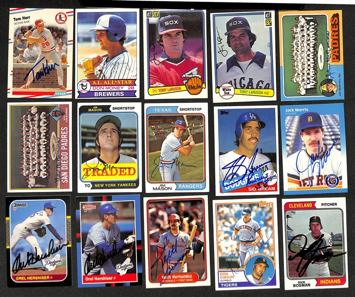 Lot of (700+) Signed Baseball Cards including Gary Carter, (2) Alan Trammell, Billy Williams, Dick Williams, (3) John McNamara, and more (Beckett BAS Reviewed)