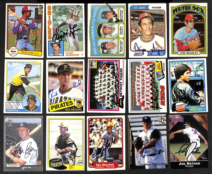 Lot of (700+) Signed Baseball Cards including Cliff Lee, Al Downing, Sparky Anderson, (2) Mark Fidrych, and more (Beckett BAS Reviewed)