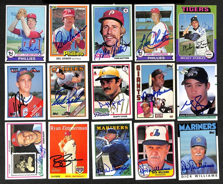 Lot of (700+) Signed Baseball Cards including Cliff Lee, Al Downing, Sparky Anderson, (2) Mark Fidrych, and more (Beckett BAS Reviewed)