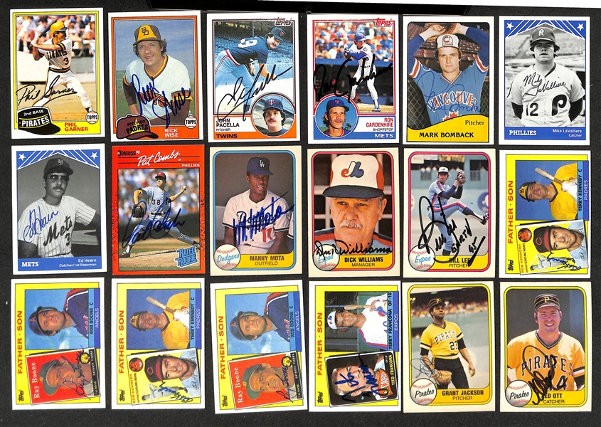 Lot of (700+) Signed Baseball Cards including (4) Fernando Valenzuela, Jim Kaat, Tito Francona, (3) Larry Bowa, and more (Beckett BAS Reviewed)