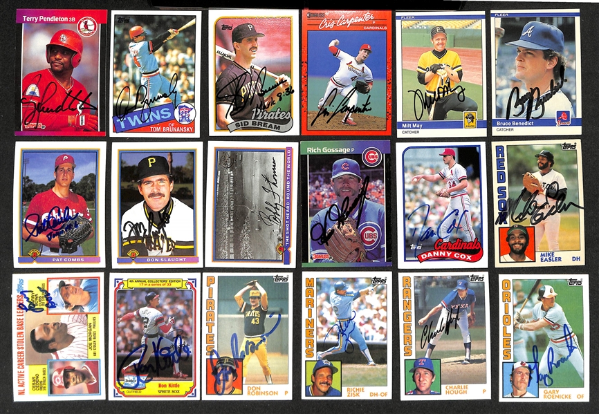 Lot of (700+) Signed Baseball Cards including (4) Fernando Valenzuela, Jim Kaat, Tito Francona, (3) Larry Bowa, and more (Beckett BAS Reviewed)