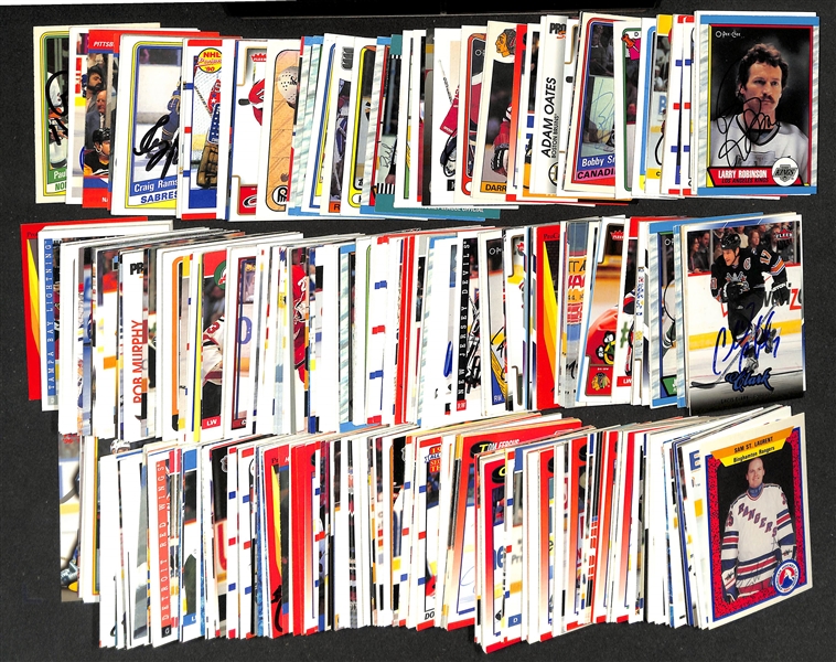 Lot of (375+) Signed Hockey Cards including Ron Hextall, (2) Guy Lafleur, Bernie Parent, and more (Beckett BAS Reviewed)