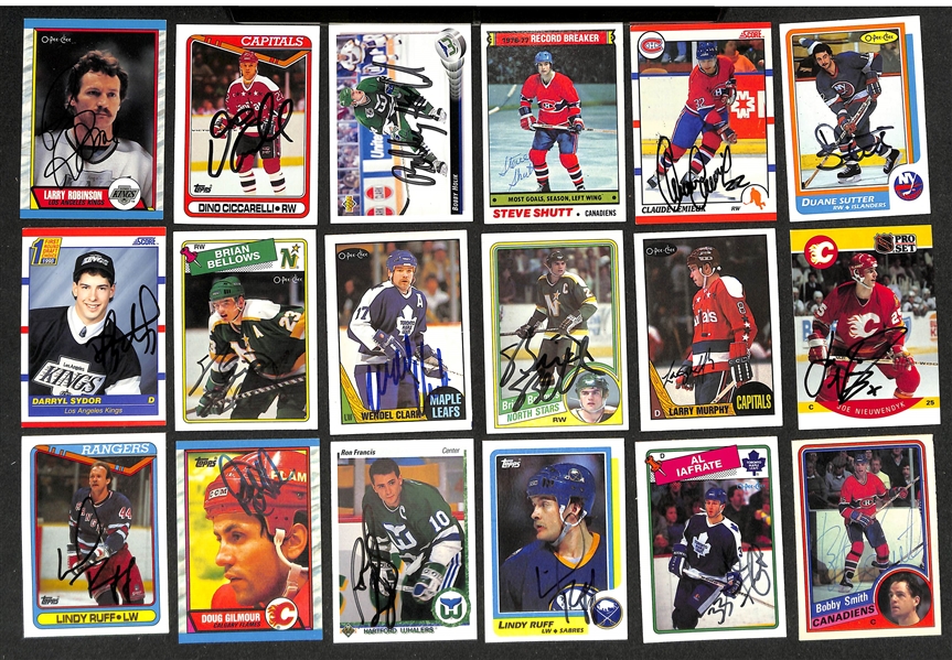 Lot of (375+) Signed Hockey Cards including Ron Hextall, (2) Guy Lafleur, Bernie Parent, and more (Beckett BAS Reviewed)