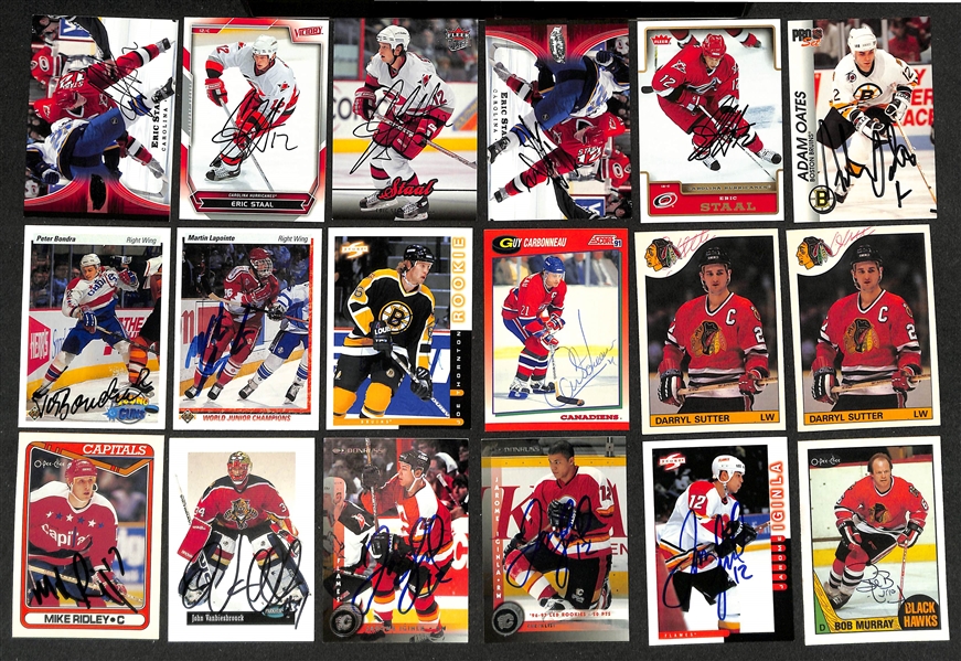 Lot of (375+) Signed Hockey Cards including Ron Hextall, (2) Guy Lafleur, Bernie Parent, and more (Beckett BAS Reviewed)