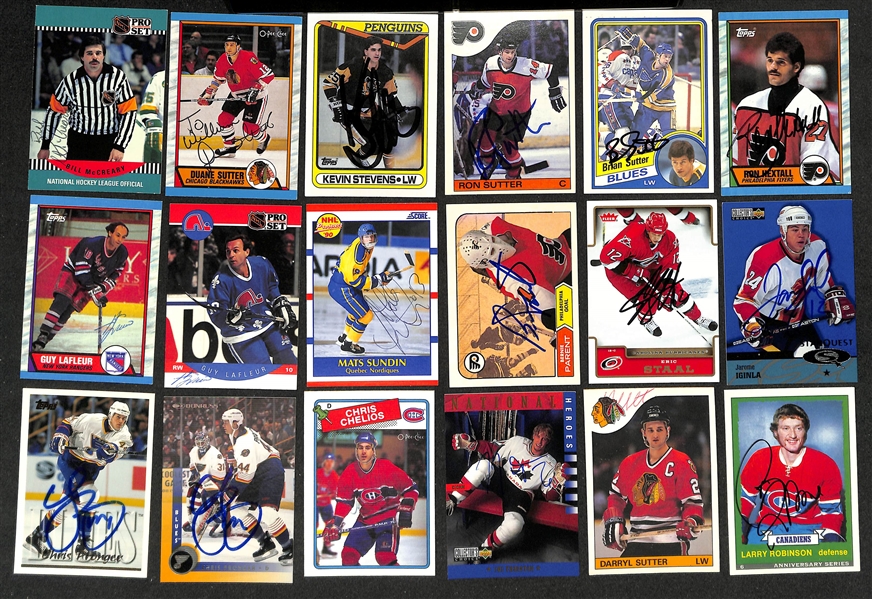 Lot of (375+) Signed Hockey Cards including Ron Hextall, (2) Guy Lafleur, Bernie Parent, and more (Beckett BAS Reviewed)