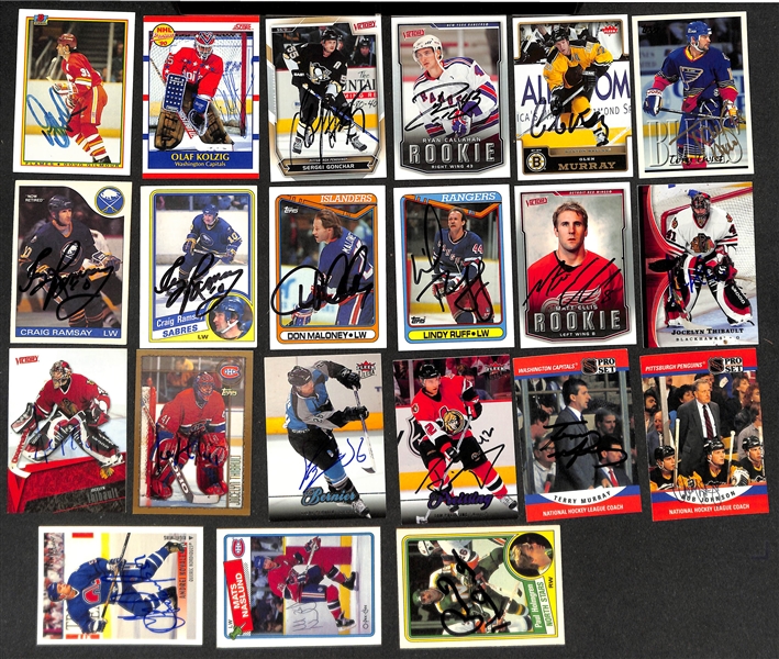 Lot of (375+) Signed Hockey Cards including Ron Hextall, (2) Guy Lafleur, Bernie Parent, and more (Beckett BAS Reviewed)