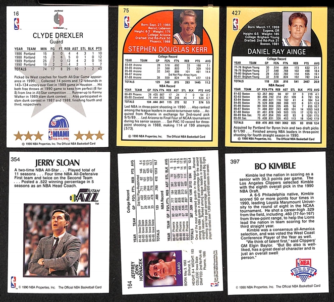 Lot of (85+) Signed Basketball Cards including Clyde Drexler, Steve Kerr, Kenny Smith, Danny Ainge, Jerry Sloan, and more (Beckett BAS Reviewed)