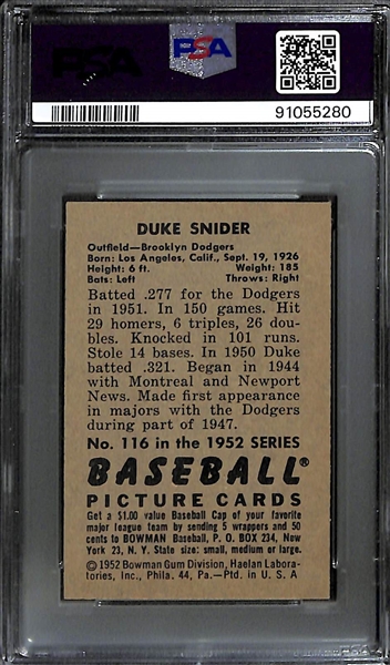 1952 Bowman Duke Snider #116 PSA 6