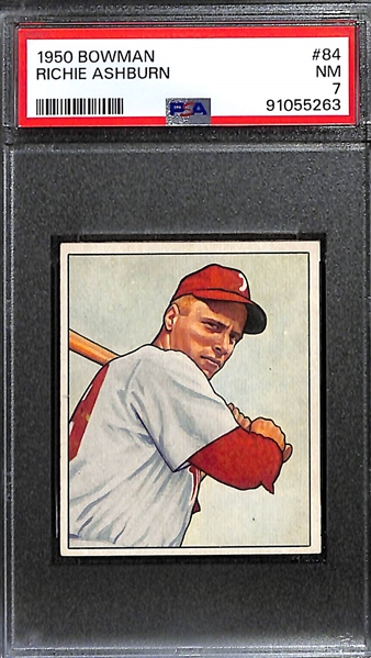 1950 Bowman Richie Ashburn #84 PSA 7