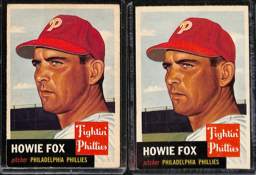 Lot of (19) 1953 Topps Phillies Cards including (2) Smoky Burgess, (3) Granville Hamner, (2) Connie Ryan, (2) Howie Fox, and more