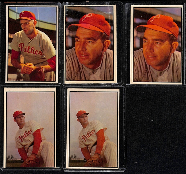 Lot of (19) 1953 Bowman Phillies Cards including Forrest Burgess, Granny Hamner, Curt Simmons, Connie Ryan, and more