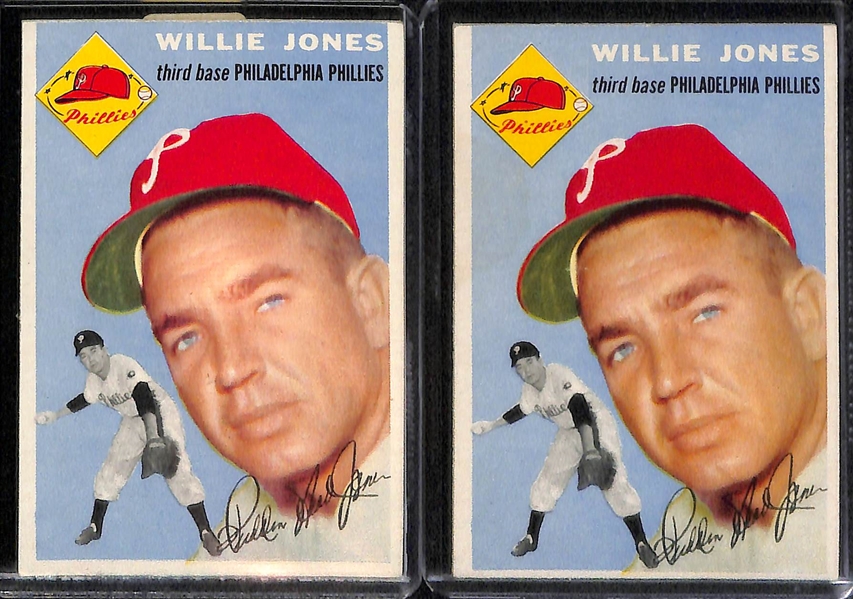 Lot of (35) 1954 and 1955 Topps Phillies Cards including (3) 1954 Topps Granny Hamner, (2) 1954 Topps Willie Jones, and more.