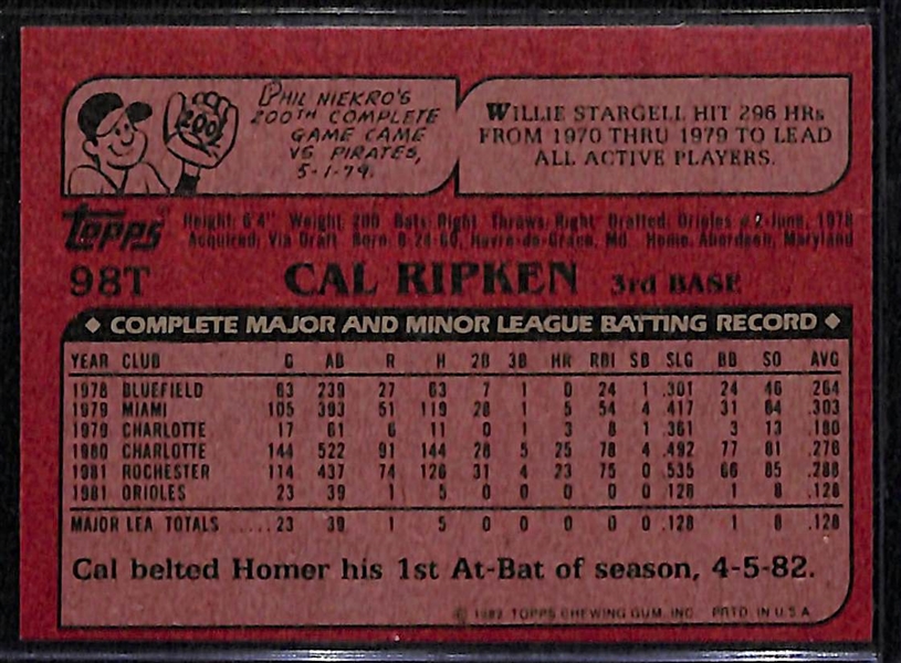 1982 Topps Traded Complete Set w/ Ripken Rookie Card