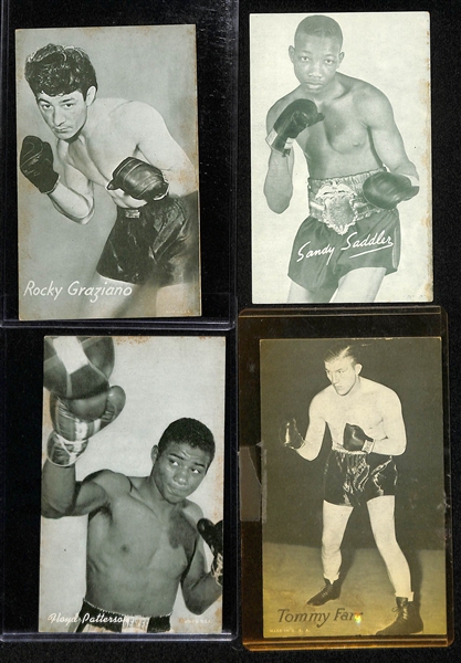 Lot of (16) Boxing Autographs + Photos inc. 2013 Leaf Legends of the Ring Genaro Hernandez Cut Signatures (#/13), Joey Giardello Autograph, Chico Veiar Autograph, (3) Carmen Basilio Autographs, +...