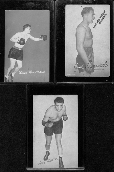 Lot of (16) Boxing Autographs + Photos inc. 2013 Leaf Legends of the Ring Genaro Hernandez Cut Signatures (#/13), Joey Giardello Autograph, Chico Veiar Autograph, (3) Carmen Basilio Autographs, +...