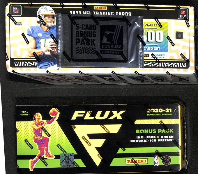 Lot of (2) Factory Sealed Complete Sets- 2023 Donruss Football + 2020-21 Flux Basketball