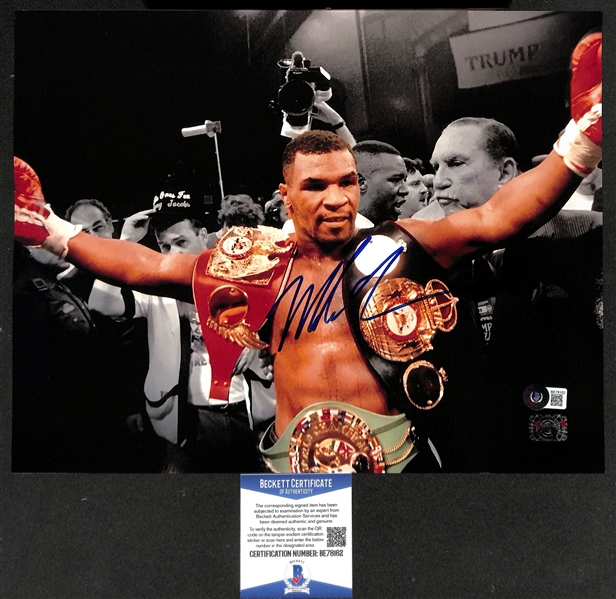 Mike Tyson Signed 11x 14 Photograph with Beckett Certificate