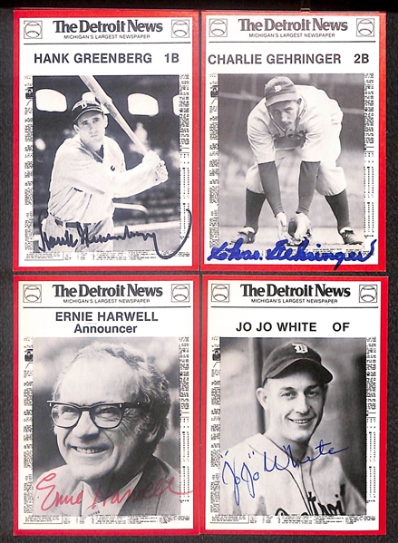 Lot of (18) Signed 1981 TCMA The Detroit News inc. Hank Greenberg, Charlie Gehringer, Ernie Harwell, Jo Jo White, Hal Newhouser, + (Beckett BAS Reviewed)