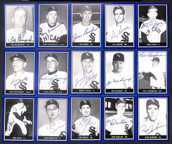 Lot of (15) Signed 1981 TCMA 1959 White Sox Cards inc. Ted Kluszewski, Tony Cuccinello, Jim Landis, Ray Boone, Truk Lown, + (Beckett BAS Reviewed)