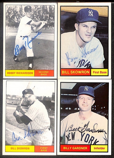 Lot of (17) Signed 1961 Ronaldo Galasso 1961 Yankees Cards inc. Bobby Richardson, (2) Bill Skowron, Billy Gardner, Rollie Sheldon, + (Beckett BAS Reviewed)