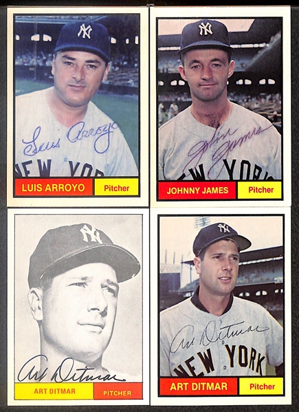 Lot of (17) Signed 1961 Ronaldo Galasso 1961 Yankees Cards inc. Bobby Richardson, (2) Bill Skowron, Billy Gardner, Rollie Sheldon, + (Beckett BAS Reviewed)