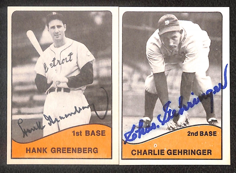 Lot of (10) Signed 1979 TCMA All Time Tigers- Hank Greenberg, Charlie Gehringer, Al Kaline, Billy Rogell, Hal Newhouser, George Kell + (4) Henry Bonura Chicagos Greats (Beckett BAS Reviewed)