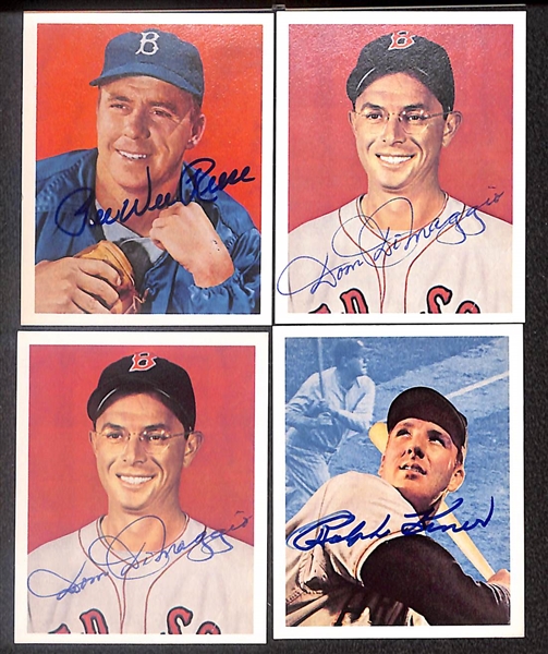 Lot of (14) Signed 1982 GS Gallery Cards inc. Pee Wee Reese, (2) Dom DiMaggio, Ralph Kiner, (2) Harry Walker, (3) Louis Boudreau, + (Beckett BAS Reviewed)