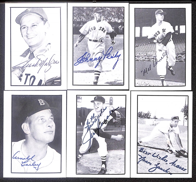 Lot of (24) Signed 1970s TCMA Cards inc. Frank Malzone, Johnny Pesky, Mel Parnell, Arnie Earley, Jerry Casale, + (Beckett BAS Reviewed)