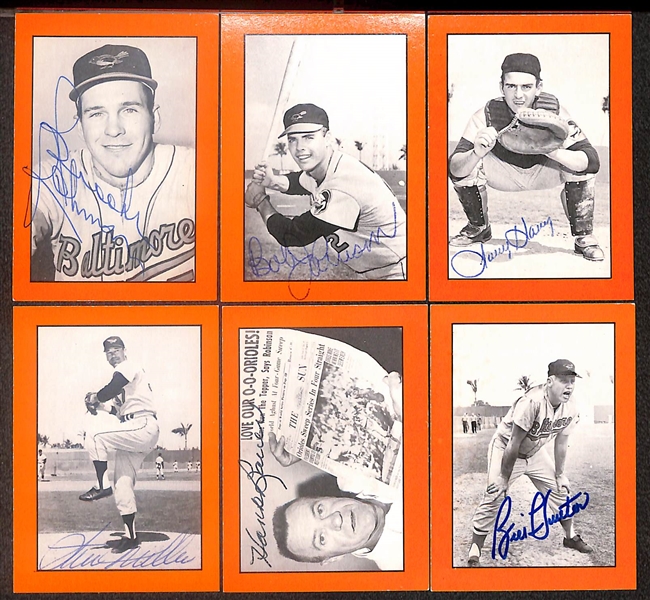 Lot of (29) Signed 1970s-1980s Old Timer Reprint Set Cards inc. Brooks Robinson, Bob Johnson, Larry Haney, Stu Miller, Hank Bauer, + (Beckett BAS Reviewed)