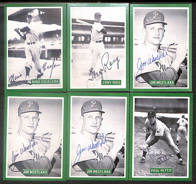 Lot of (29) Signed 1970s-1980s Old Timer Reprint Set Cards inc. Brooks Robinson, Bob Johnson, Larry Haney, Stu Miller, Hank Bauer, + (Beckett BAS Reviewed)