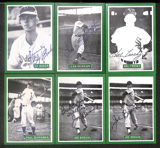 Lot of (29) Signed 1970s-1980s Old Timer Reprint Set Cards inc. Brooks Robinson, Bob Johnson, Larry Haney, Stu Miller, Hank Bauer, + (Beckett BAS Reviewed)