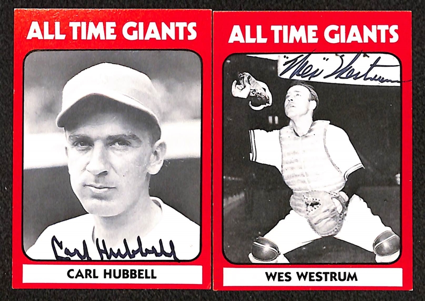 Lot of (10) Signed 1980 TCMA All Time Great Cards- Duke Snider, Pee Wee Reese, Carl Hubbell, Wes Westrum, Bill Terry, Charlie Grimm, Larry French, Dixie Walker, Walter Alston, Billy Herman (Beckett...