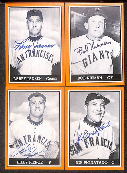 Lot of (21) Signed Old Timer Reprint Cards inc. Bill Dickey, Bob Thurman, Lew Budette, (2) Joe Adcock, (2) Bucky Walters, Sibby Sisti, +  (Beckett BAS Reviewed)