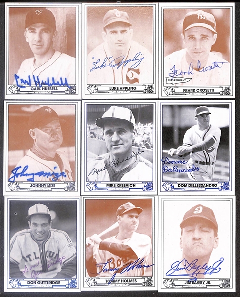 Lot of (41) Signed 1983 TCMA 1940s Playball Cards inc. Carl Hubbell, Luke Appling, Frank Crosetti, Johnny Mize, Mike Kreevich, + (Beckett BAS Reviewed)