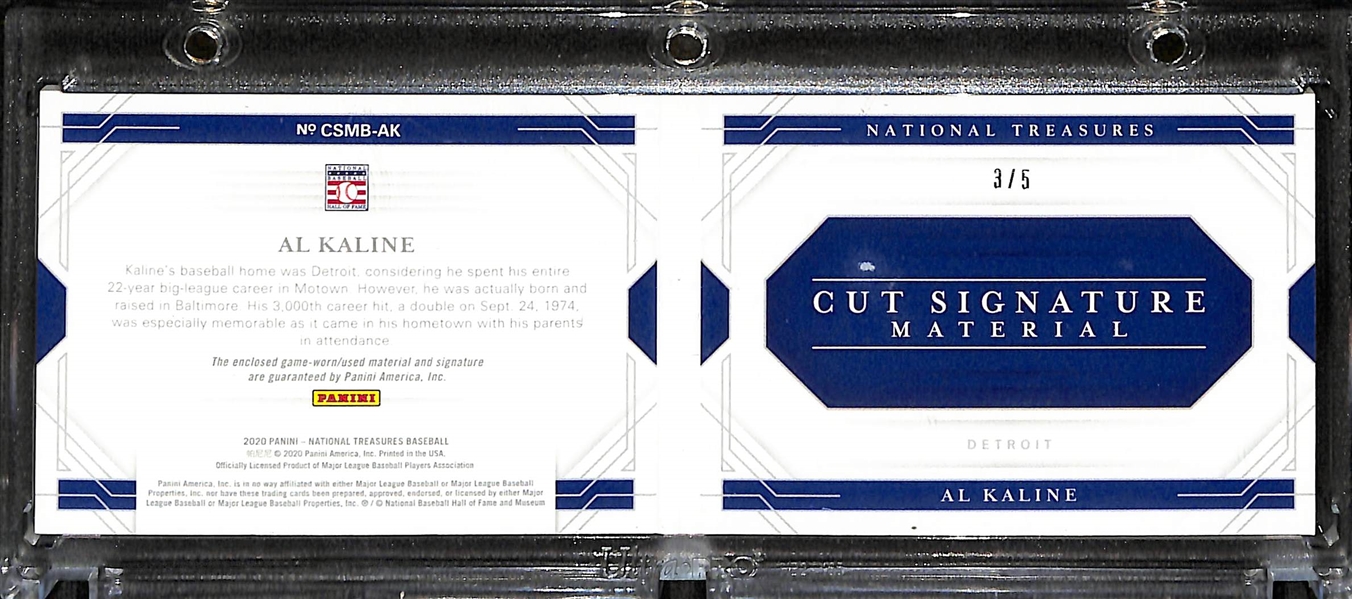 2020 National Treasures Al Kaline Patch Autograph Booklet (#/5)