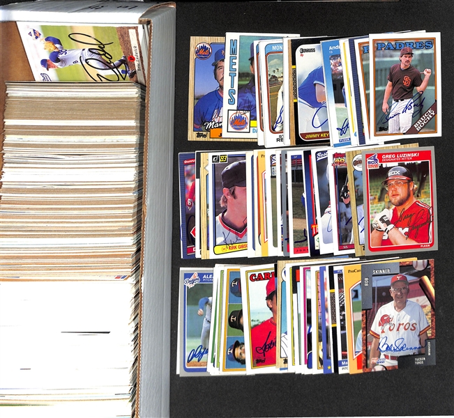 Lot of (700+) Signed Baseball Cards inc. Gary Carter, Kirk Gibson, Fernando Valenzuela, + (Beckett BAS Reviewed)