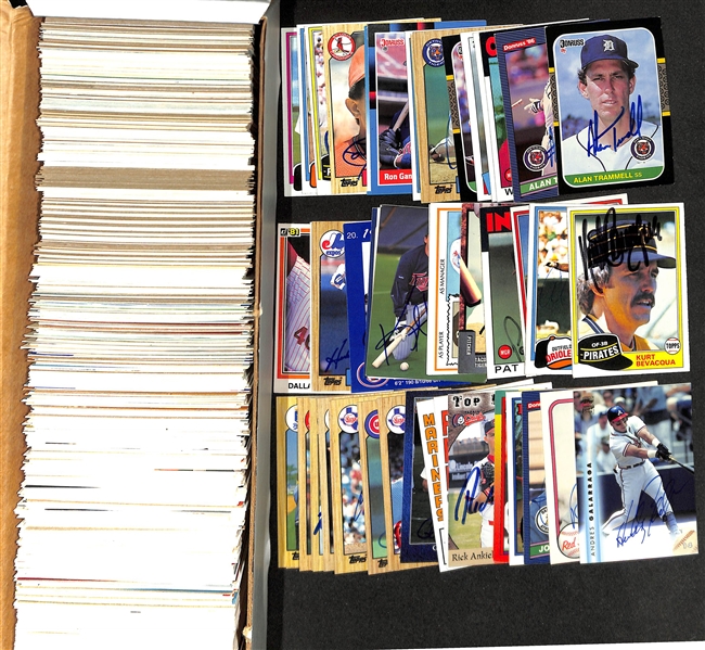 Lot of (700+) Signed Baseball Cards inc. (2) Alan Trammell, (2) Whitey Herzog, Fernando Valenzuela, (2) Jack Morris, + (Beckett BAS Reviewed)