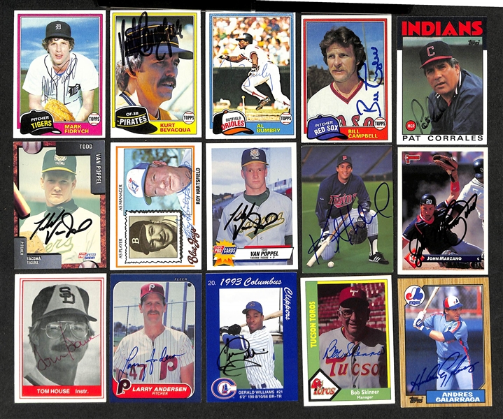 Lot of (700+) Signed Baseball Cards inc. (2) Alan Trammell, (2) Whitey Herzog, Fernando Valenzuela, (2) Jack Morris, + (Beckett BAS Reviewed)