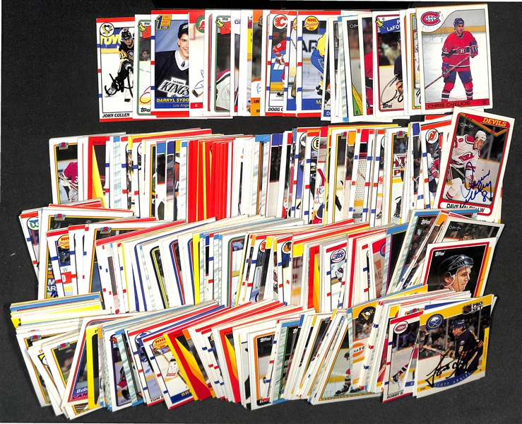 Lot of (400+) Signed Hockey Cards inc. Chris Chelios, Alex Delvecchio, Ed Belfour, Bryan Trottier, + (Beckett BAS Reviewed)