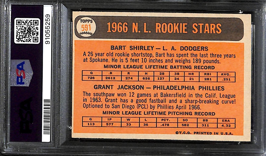 1966 Topps NL Rookies Bart Shirley/Grant Jackson #591 PSA 5 - High Number Short Print!