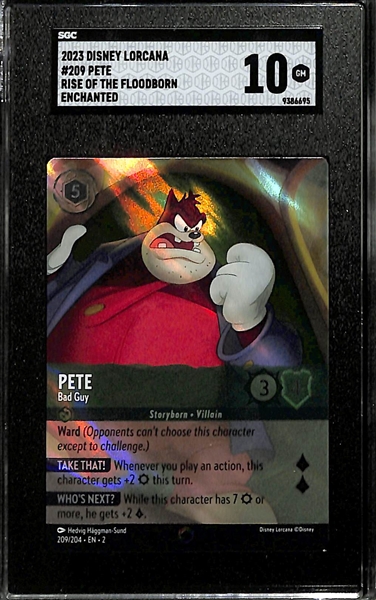 2023 Disney Locana Rise of the Floodborn Pete Enchanted Graded SGC 10