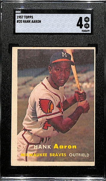 1957 Topps Hank Aaron #20 Graded SGC 4