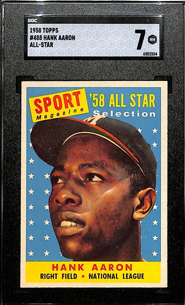 1958 Topps Hank Aaron All-Star #488 Graded SGC 7